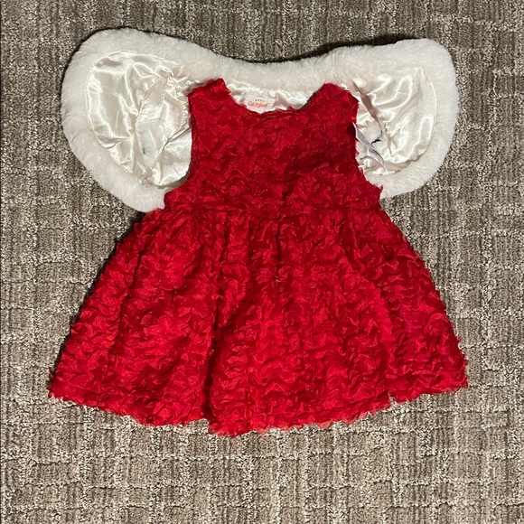 Cat & Jack Red Dress with White Faux Fur Holiday Set - Picture 2 of 6